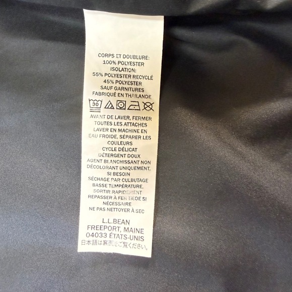 LL Bean Mens Puffer Vest XL Reg Black Quilted Zip Front Insulated Outdoor sporty - Picture 5 of 16